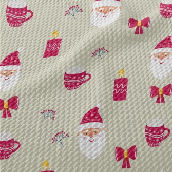 Cute Santa Claus Doodle Birdseye Piqué