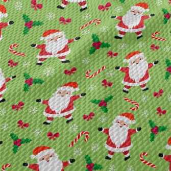 Happy Singing Santa Claus Birdseye Piqué
