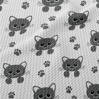 Cute Big Eyes Cat Birdseye Piqué