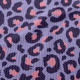Pink And Purple Leopard Print Birdseye Piqué