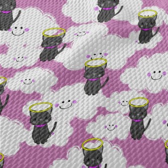 Angel Cat In Heaven Birdseye Piqué