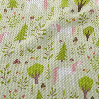 Elegant Forest Unicorn Birdseye Piqué