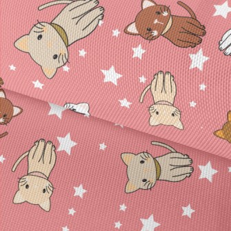Cartoon Cat With Stars Waterproof Oxford