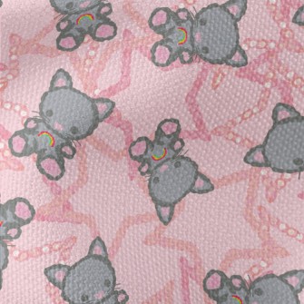 Cute Rainbow Teddy Cat Waterproof Canvas