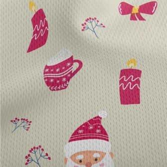 Cute Santa Claus Doodle Athletic Mesh Flat Back