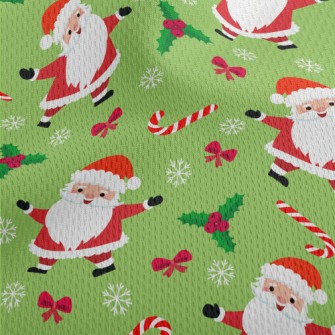 Happy Singing Santa Claus Athletic Mesh Flat Back