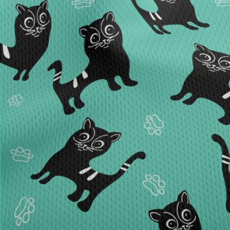 Cartoon Cat Athletic Mesh Flat Back