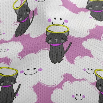 Angel Cat In Heaven Athletic Mesh Flat Back