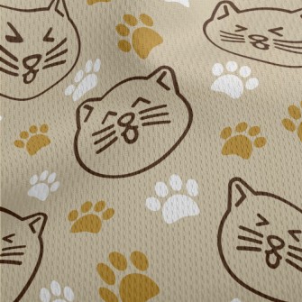 Japanese Style Smiling Cat And Athletic Mesh Flat Back