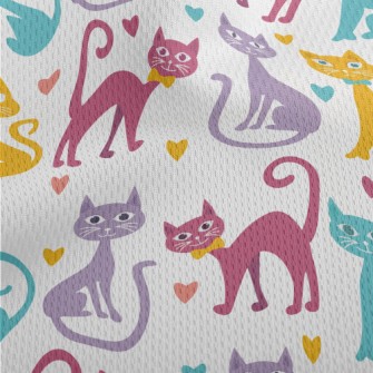 Colorful Cartoon Cat Athletic Mesh Flat Back