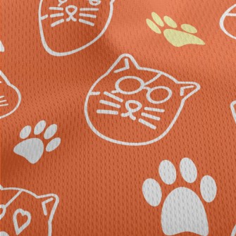 Simple Line Cat Athletic Mesh Flat Back