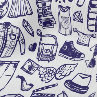 Trendy Fashion Doodles Terry
