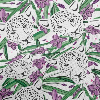 Cheetah In The Flowers Performance Linen