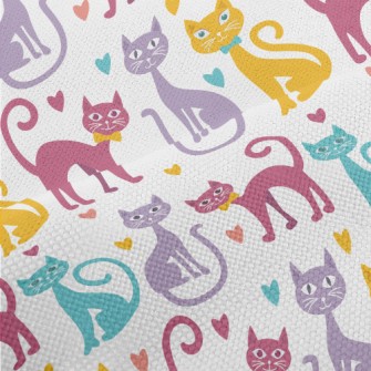 Colorful Cartoon Cat Performance Linen