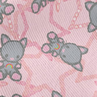 Cute Rainbow Teddy Cat Standard Corduroy