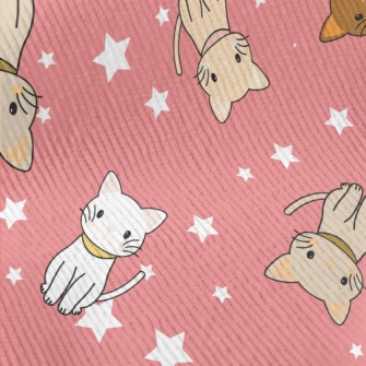 Cartoon Cat With Stars Standard Corduroy