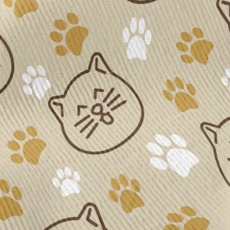 Japanese Style Smiling Cat And Standard Corduroy