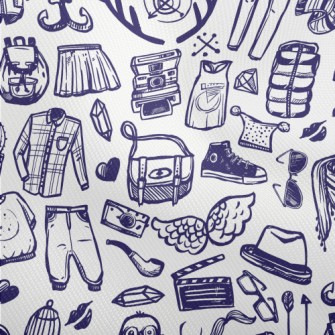 Trendy Fashion Doodles Dobby