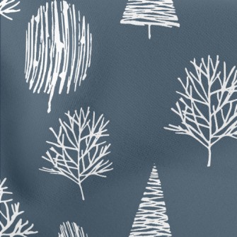 Hand Drawn Winter Forest Stretch Ponte
