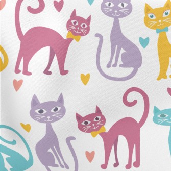 Colorful Cartoon Cat Stretch Ponte
