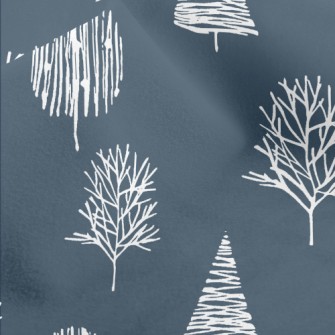 Hand Drawn Winter Forest Micro Fleece