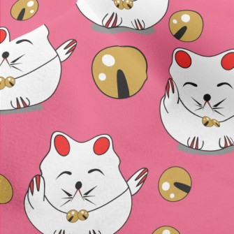 Japanese Lucky Cat Micro Fleece