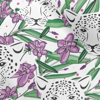 Cheetah In The Flowers Micro Fleece