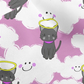 Angel Cat In Heaven Micro Fleece