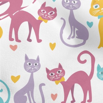 Colorful Cartoon Cat Micro Fleece