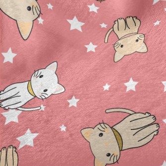 Cartoon Cat With Stars Minky