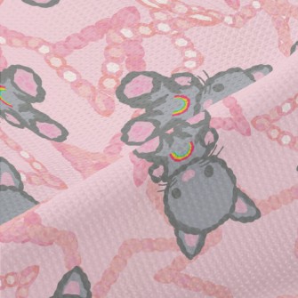 Cute Rainbow Teddy Cat Piqué