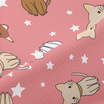 Cartoon Cat With Stars Piqué