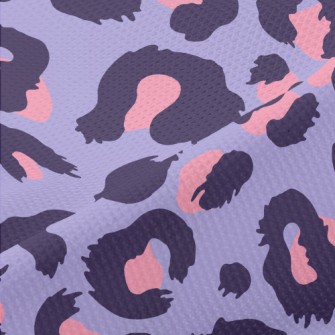 Pink And Purple Leopard Print Piqué