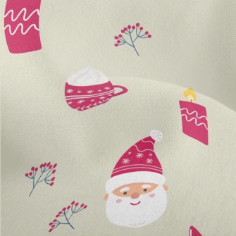Cute Santa Claus Doodle Lightweight Performance Linen