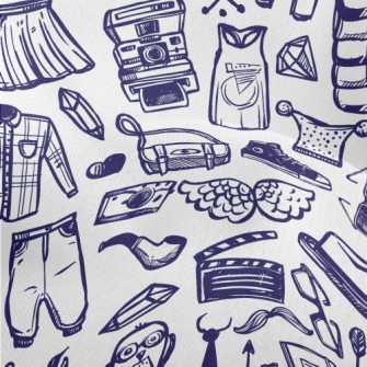 Trendy Fashion Doodles Lightweight Performance Linen