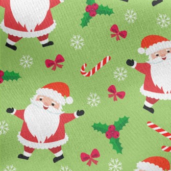 Happy Singing Santa Claus Jersey Backed Fleece