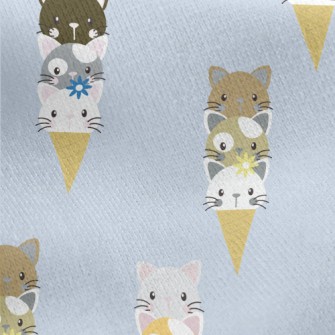 Cat Ice Cream Cone Jersey Backed Fleece