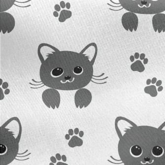 Cute Big Eyes Cat Jersey Backed Fleece