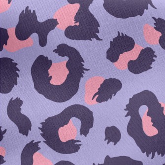 Pink And Purple Leopard Print Jersey Backed Fleece
