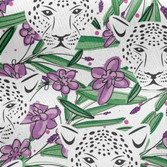 Cheetah In The Flowers Jersey Backed Fleece