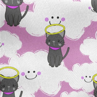 Angel Cat In Heaven Jersey Backed Fleece