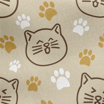 Japanese Style Smiling Cat And Jersey Backed Fleece