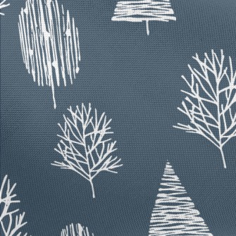 Hand Drawn Winter Forest Pongee