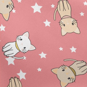 Cartoon Cat With Stars Pongee