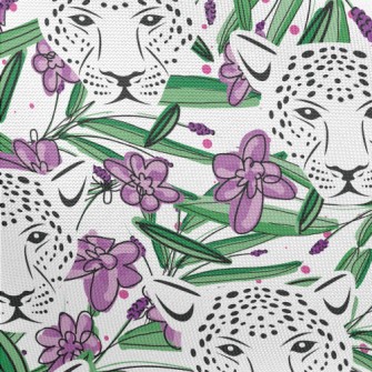 Cheetah In The Flowers Pongee