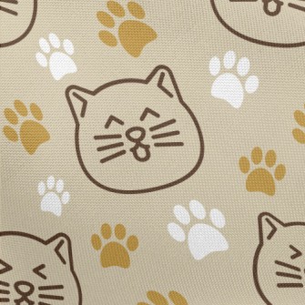 Japanese Style Smiling Cat And Pongee