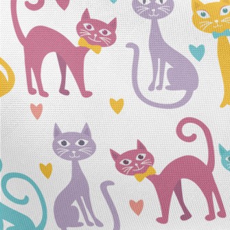 Colorful Cartoon Cat Pongee