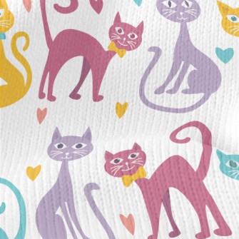 Colorful Cartoon Cat Stretch Jersey
