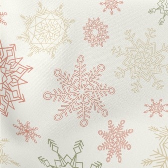 Colorful Beautiful Snowflakes Lightweight Cotton Poplin