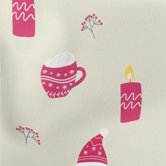 Cute Santa Claus Doodle Lightweight Cotton Poplin
